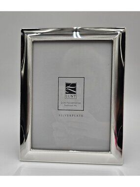 Lunt Silverplate 5x7 Frame W/Beaded Edge Design Made In Spain Elegant Wedding